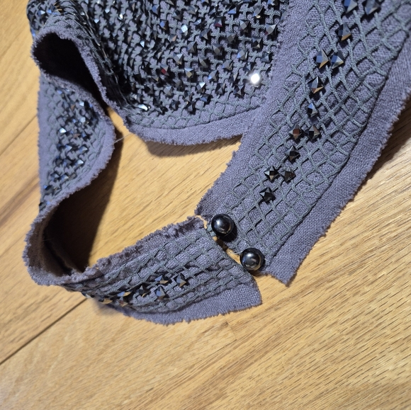 ZARA Studded Chain mail Cropped Halter Top Grey/Gunmetal Size Large - New - Picture 7 of 11